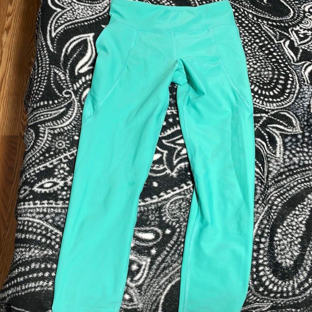 neon teal leggings